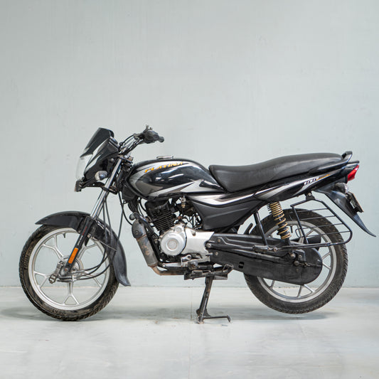 Used Hero Platina 100 left side view in Gurgaon black commuter bike good mileage condition